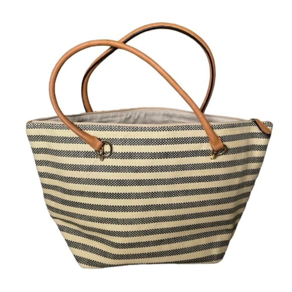 NWT Beige/Black Woven Tote